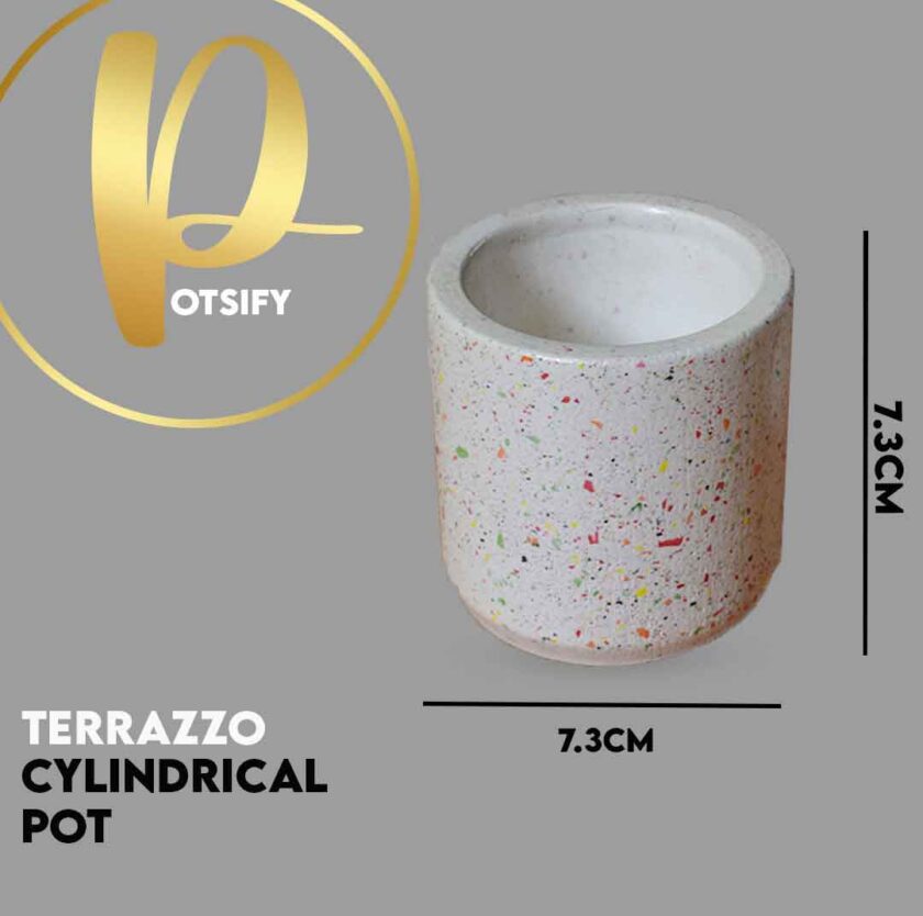 TERRAZZO CYLINDRICAL POT