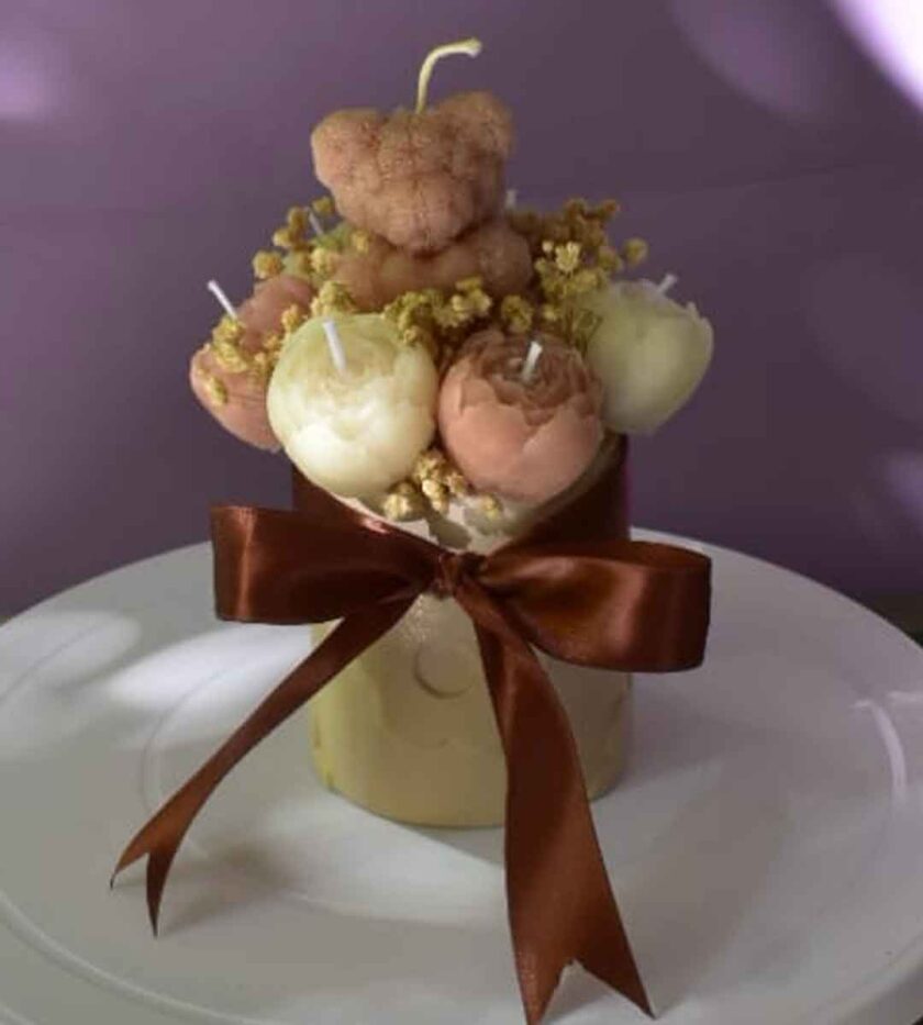 BEAR CANDLE BOUQUET