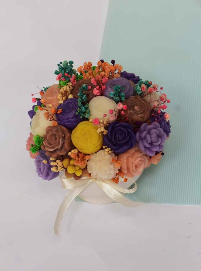 Multicolor Bowl Candle Bouquet