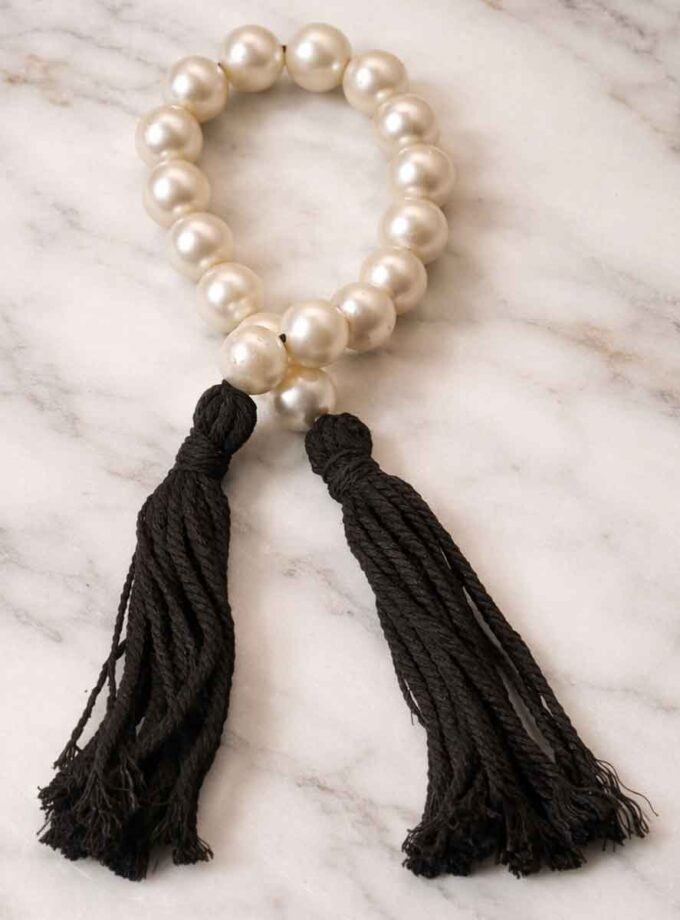 Artificial Pearl Bead Garland (BLACK)