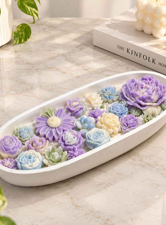 Lavender Meadow Floral Candle